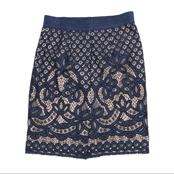 Ann Taylor Lace Overlay Pencil Skirt - Picture 4 of 8